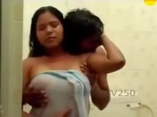 Tremendous And adorable Indian Aunty's Wet Boobs Pressed
