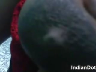 Roztomilý indický kuřátko milks ji prsa